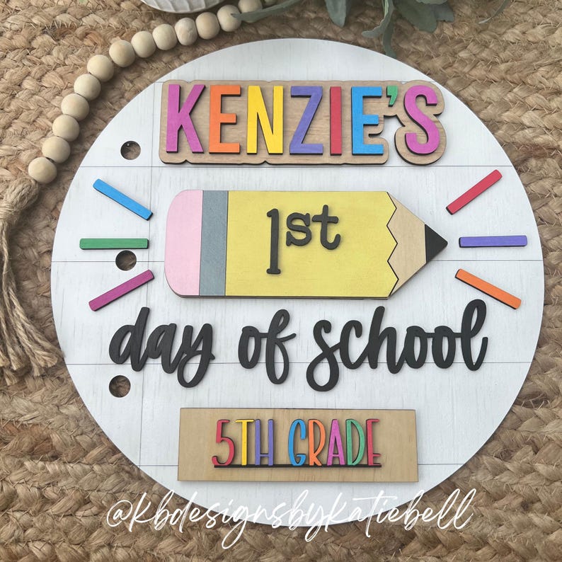 Personalized First Day of School Interchangeable Name Sign, Last Day of School Sign, 100th Day of School Sign, Picture Prop, K-12 Grades bild 11