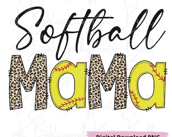 Softball Mama PNG, Digital Download PNG, Mama, Sublimation Design, Softball Shirt, Softball Mom