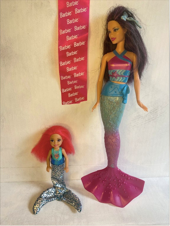 A barbie Included Mermaid Doll With Tail/fin and 3D Printed Seashell Top  for 11.5in Dolls 