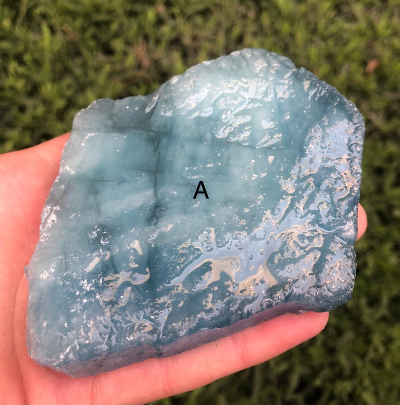 Gorgeous 4\u201d and 2.5\u201d long raw aquamarine chunks and 4 oz. top quality 7 oz