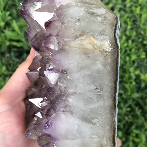 Extraordinary, chunky, 5” tall, 1 lb, 10 oz amethyst geode cluster shops tower with agate.