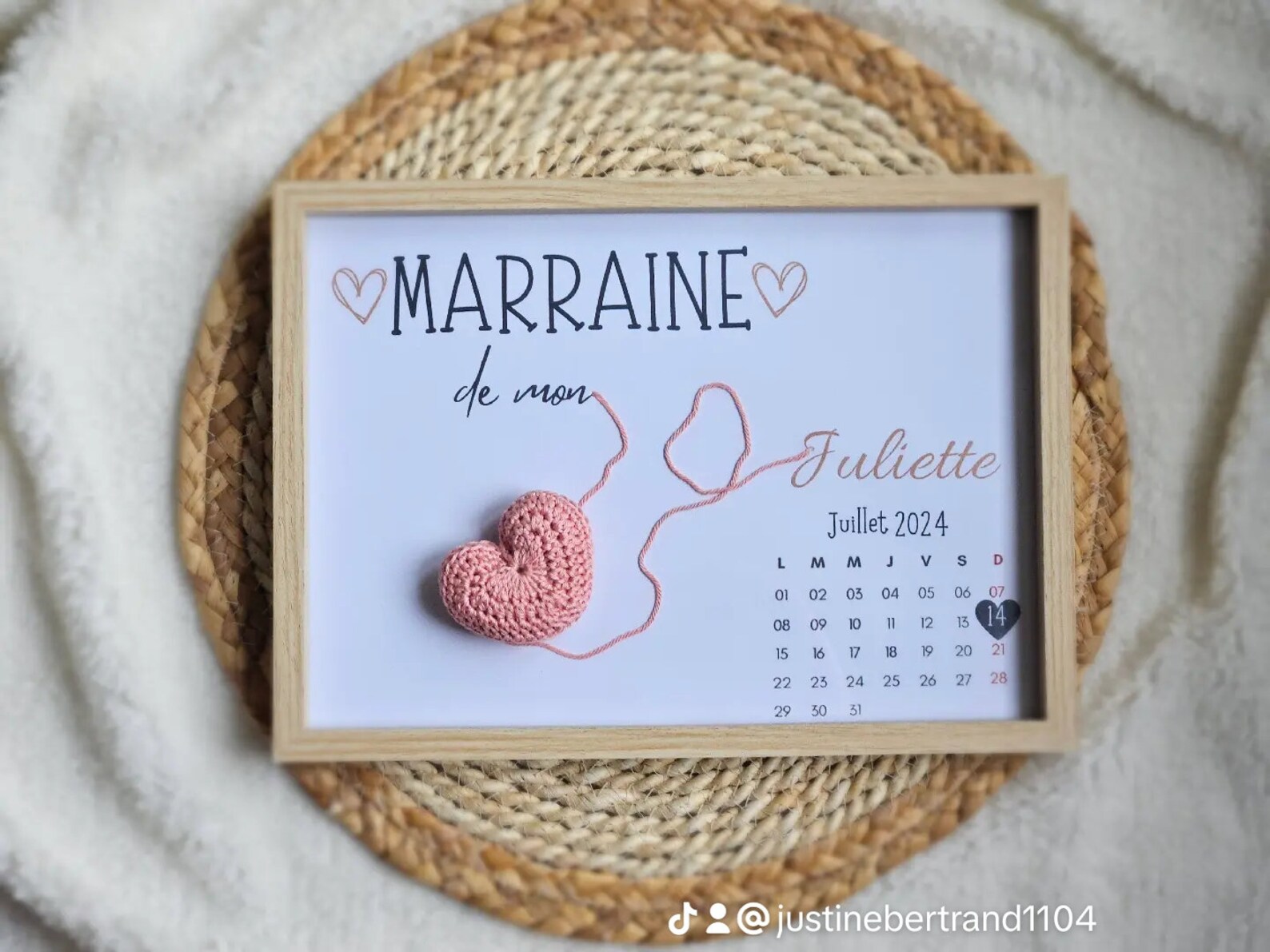 Cadre cadeau parrain et marraine au crochet . Cadeau bapteme - Etsy France