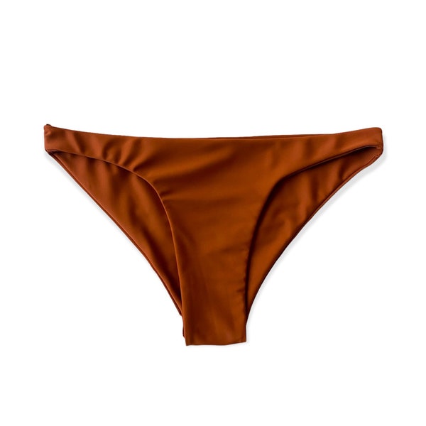 Copper Orange Low Rise Medium Coverage Bikini Bottoms