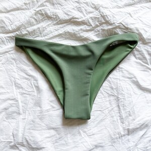 Ribbed Agave Green Medium Coverage Bikini Bottom | Seamless Bikini, Green Bikini, Cheeky Bikini Bottom, Handmade Bikini, Ribbed Bikini
