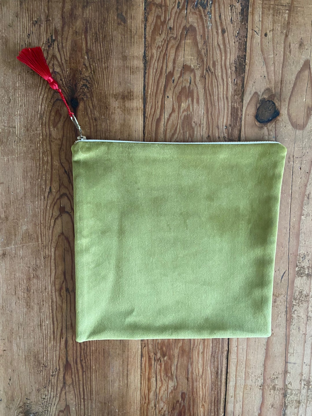 Pouches Velvet 10x10 Green Gray or Ivory With Brass Etsy