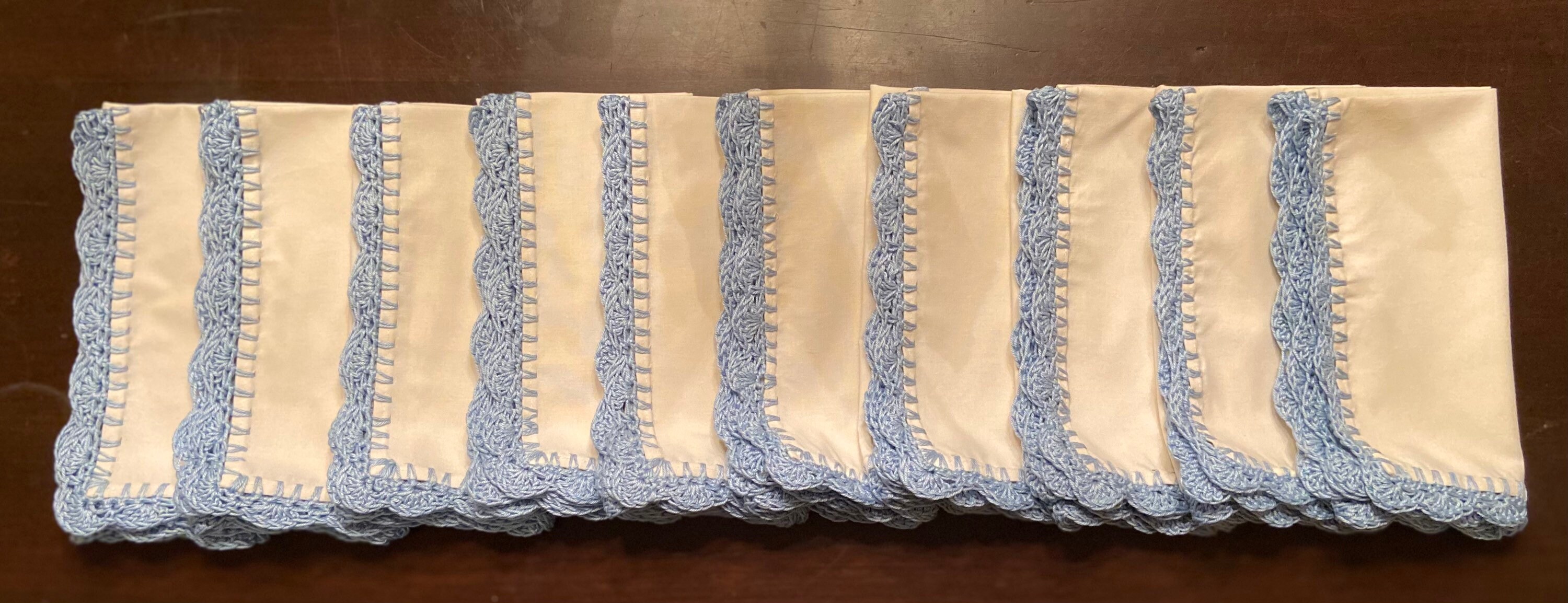 Napkins In Cotton With Scalloped HandCrochet Edging Etsy