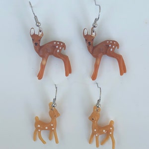 Deer fawn dangle drop earrings