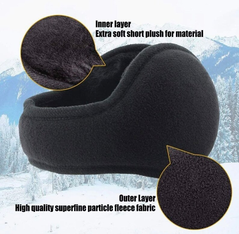 Cold Weather Ear Muffs 2 Pack Black Etsy