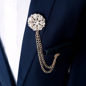 Lightning Bolt Crystal Brooch - Gold & Silver Lapel Pin For Women's Fashion