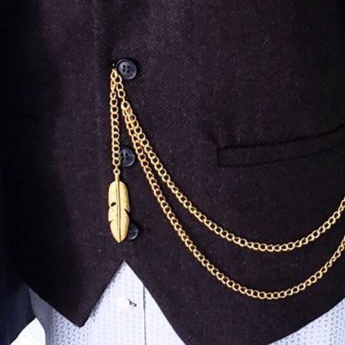 Pocket Watch Chain Vest Chain for Men Gold Tone Fob T Etsy