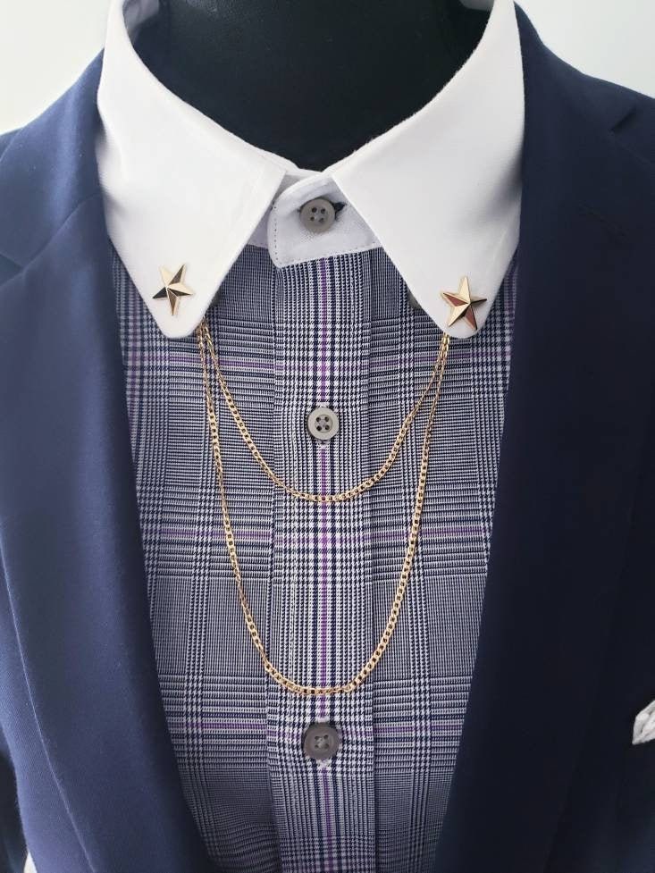 Collar Pins Collar Chain Shirt Clip Lapel Pin Star - Etsy