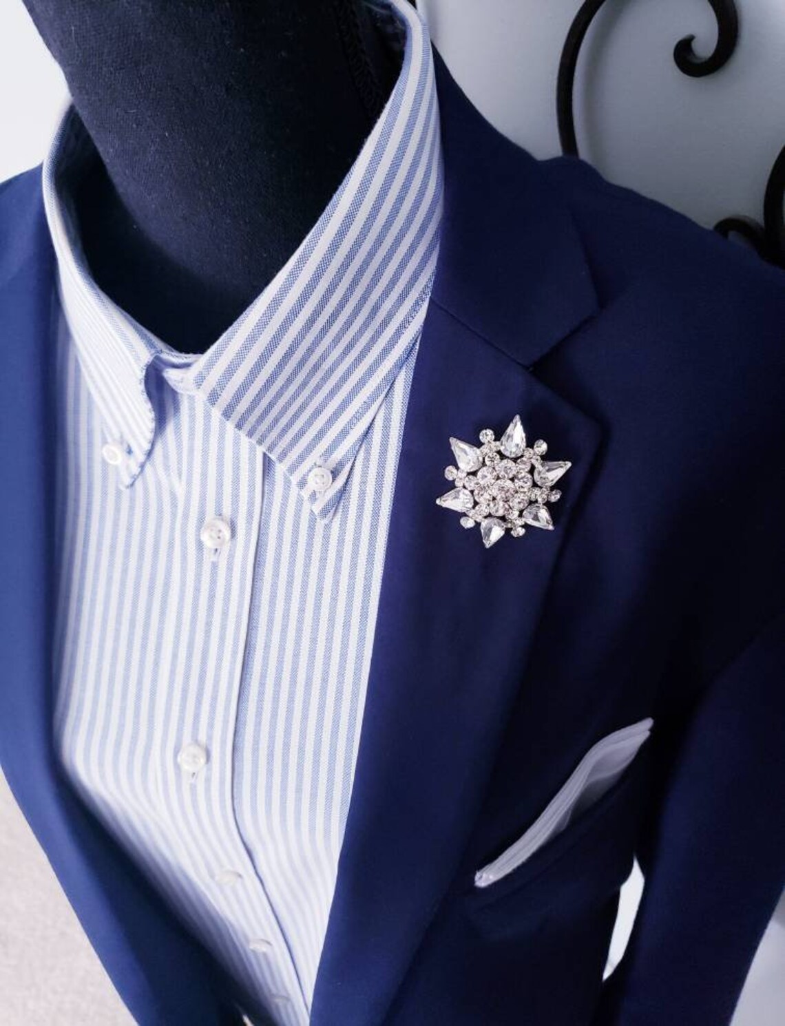Crystal Lapel Pins Crystal Brooch Pins Suit Tuxedo Etsy