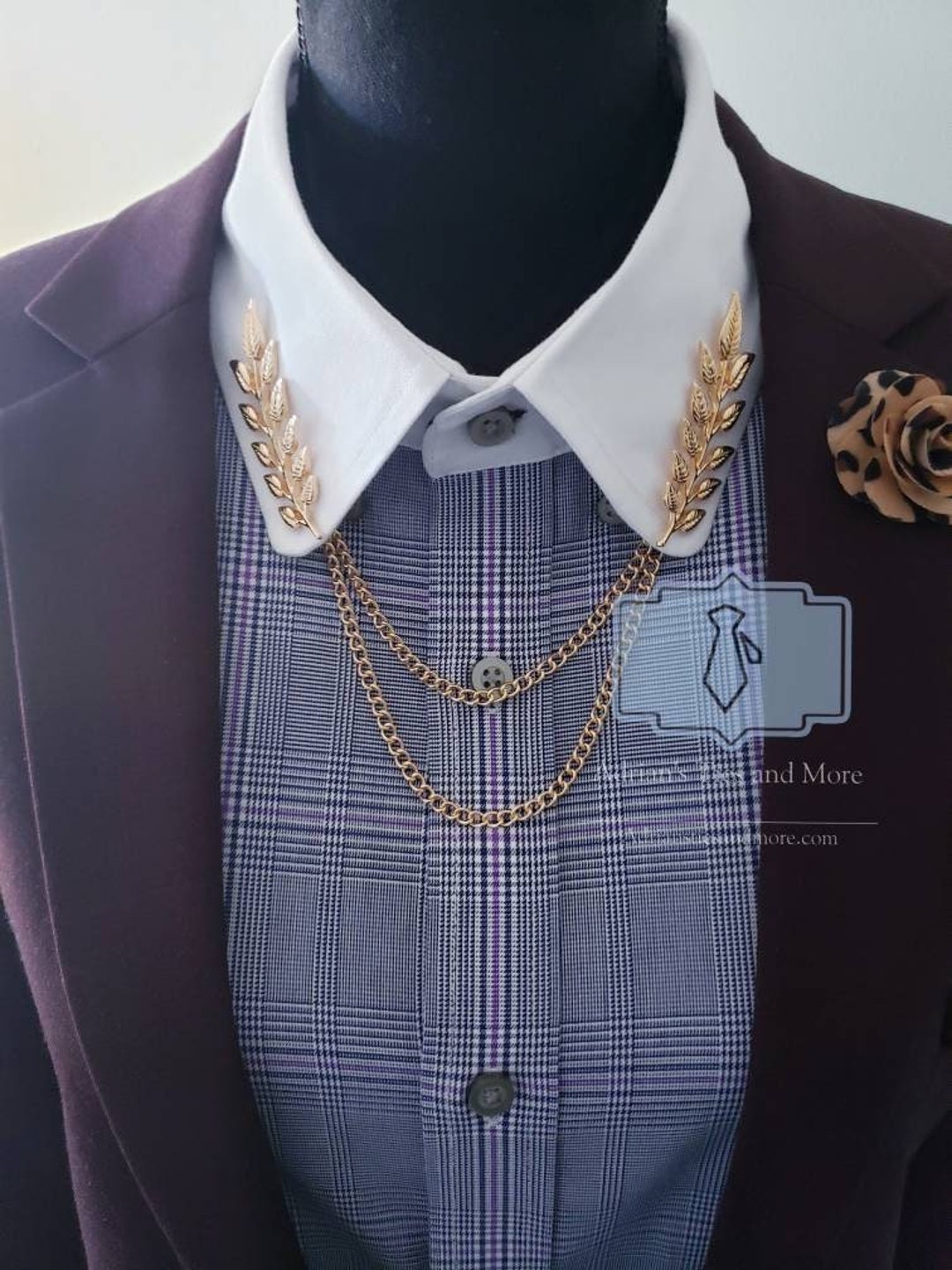 Collar Pins Collar Chain Shirt Clip Lapel Pin Tree Leaf Accessories