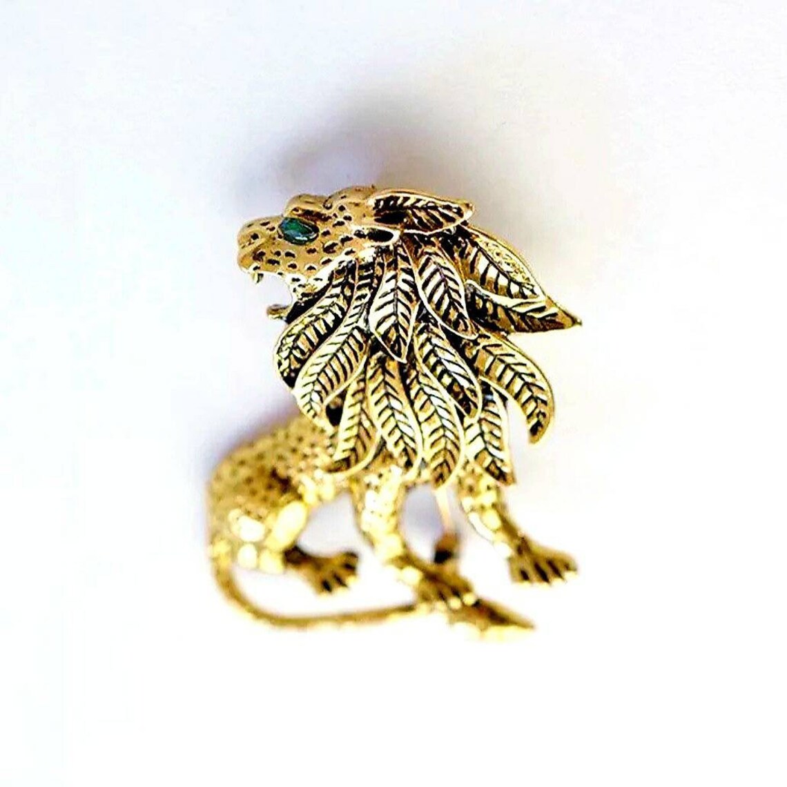 Lion Lapel Pin Crystal Clasp Badge Brooch Pin Etsy UK