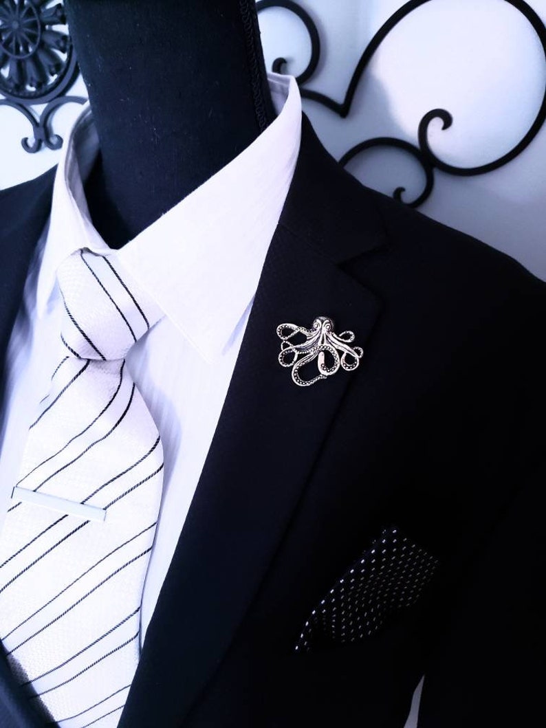 Octopus Lapel Pins Clasp Crystal Badge Brooch Pins Etsy