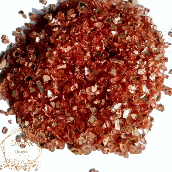 Crushed glass sunset orange glass chips - mirror - glitter gravel - resin - crushed jewels - glitter glass - geode - epoxy resin - 0