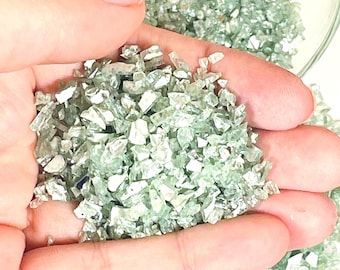 Crushed glass silver moss - glass chips - mirror - glitter gravel - resin - crushed jewels - glitter glass - geode - epoxy resin - 0