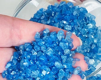 Cotton candy sky blue Crushed glass - Crystal chips - glitter ice - gravel - vase filler - mixed media - resin geode - wedding decor