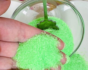 Super fine NEON green Crushed glass - Crystal chips - glitter ice - gravel - vase filler - mixed media - resin geode - wedding decor