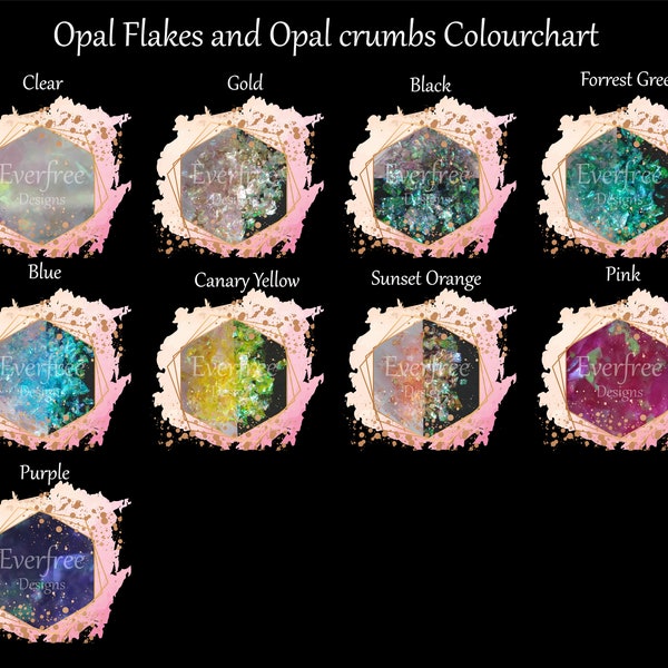 Opal Flakes moyen - flocon de mylar - miroitement - iridescent - perle - holograpbhic - nail art - résine - charme shaker - boue - culbuteur - époxy