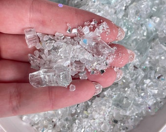 Icy Clear Crystal Mix Crushed glass - faux Crystal chips - glitter ice - gravel - vase filler - resin geode - wedding decor - epoxy