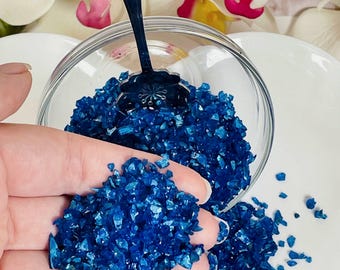 Crushed glass sapphire blue glass chips - mirror - glitter gravel - resin - crushed jewels - glitter glass - geode - epoxy resin - 0