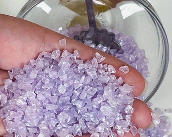 Cotton candy lavender Crushed glass - Crystal chips - glitter ice - gravel - vase filler - mixed media - resin geode - wedding decor