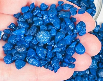 Sapphire Blue Pebbles, Dark Blue Pebble Gravel,  bubble stone, Crystal chips, vase filler, resin geode art, wedding deco, mosaic fairy