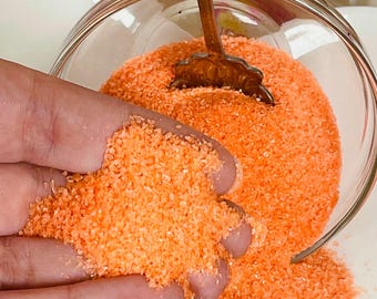 Super fine NEON orange Crushed glass - Crystal chips - glitter ice - gravel - vase filler - mixed media - resin geode - wedding decor