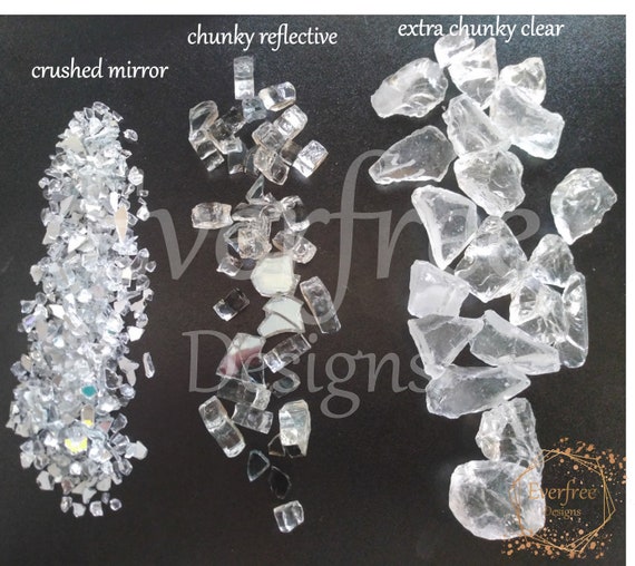Crushed Glass Stone Glitter, Irregular Chunky Flakes