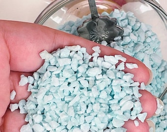 Cotton candy MATTE blue Crushed glass - Crystal chips - glitter ice - gravel - vase filler - mixed media - resin geode - wedding decor