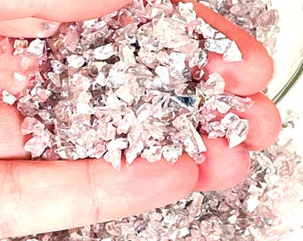 Crushed glass blush platinum - glass chips - mirror - glitter gravel - resin - crushed jewels - glitter glass - geode - epoxy resin - 0