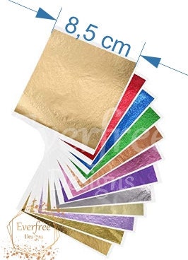 100 Sheets Composition Gold Leaf Kit For Arts Gilding Crafting Pure Leaves  16x16 cm