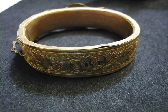 Vintage Hinged Victorian Ornate Buckle Cuff Brace… - image 4