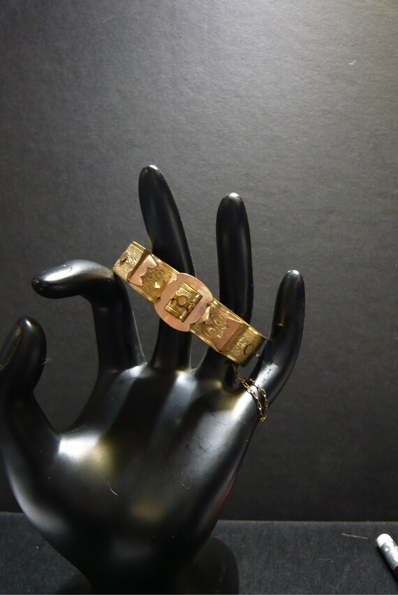 Vintage Hinged Victorian Ornate Buckle Cuff Brace… - image 2