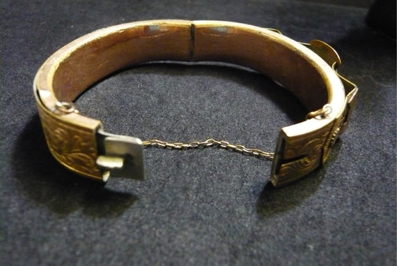 Vintage Hinged Victorian Ornate Buckle Cuff Brace… - image 8