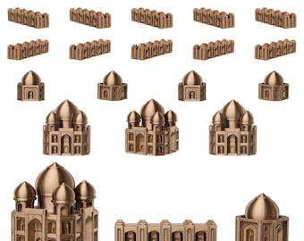 Indian Empire Sets for Catan | Civilization Replacement Pieces | Cities, Settlements, Roads | 70 Colors