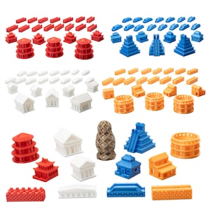 Civilization Bundles for Catan Board Game | Replacement Player Sets | Settlers Pieces | Cities Settlements Roads | 3D Printed
