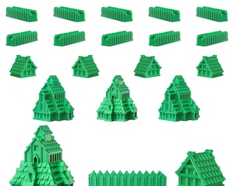 Viking Empire Sets for Catan | Civilization Replacement Pieces | Cities, Settlements, Roads | 70 Colors