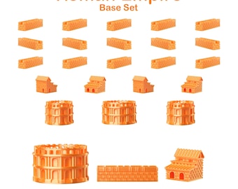 Roman Empire Sets for Catan | Civilization Replacement Pieces | Cities, Settlements, Roads | 70 Colors