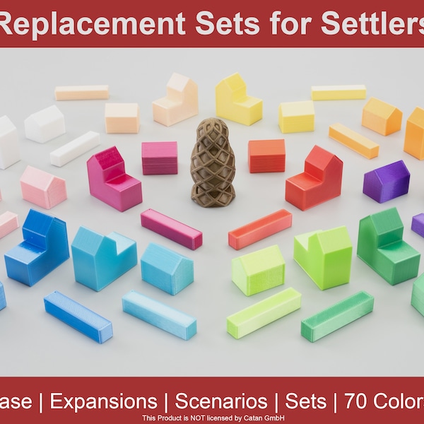 Replacement Sets for Catan | Replacement | Pieces | Tokens | Custom | Board Game | Settlers