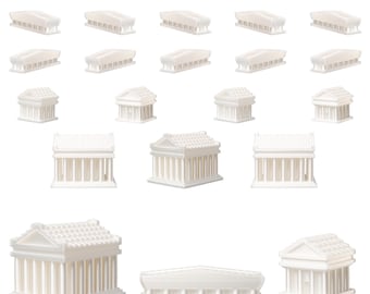 Greek Empire Sets for Catan | Civilization Replacement Pieces | Cities, Settlements, Roads | 70 Colors