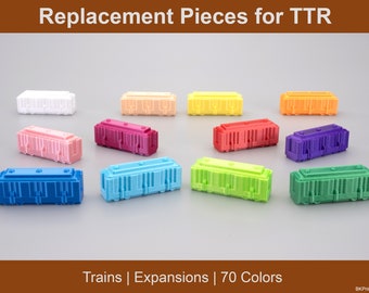 Unofficial Replacement Pieces for Ticket to Ride Board Game | Trains | Ships | Harbors | Depots