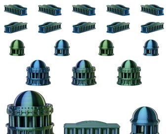Atlantis Empire Sets for Catan | Civilization Replacement Pieces | Cities, Settlements, Roads | 70 Colors