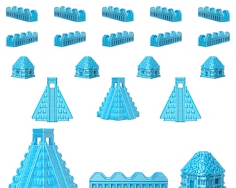 Mayan Empire Sets for Catan | Civilization Replacement Pieces | Cities, Settlements, Roads | 70 Colors