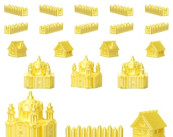 Slavic Empire Sets for Catan | Civilization Replacement Pieces | Cities, Settlements, Roads | 70 Colors