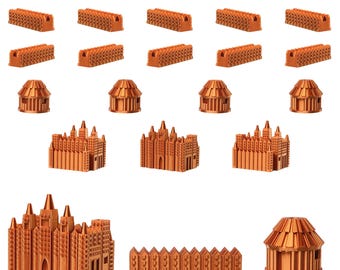Malian Empire Sets for Catan | Civilization Replacement Pieces | Cities, Settlements, Roads | 70 Colors