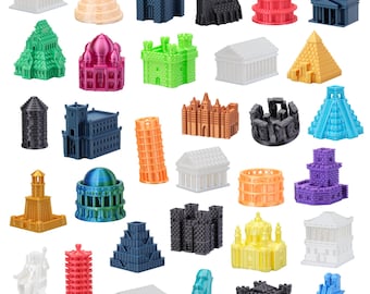 Wonders | Cities | Structures | Board Game Customization | 68 Colors | 3D Printed