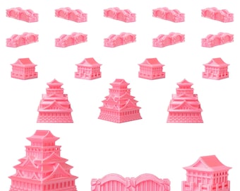 Japanese Empire Sets for Catan | Civilization Replacement Pieces | Cities, Settlements, Roads | 70 Colors