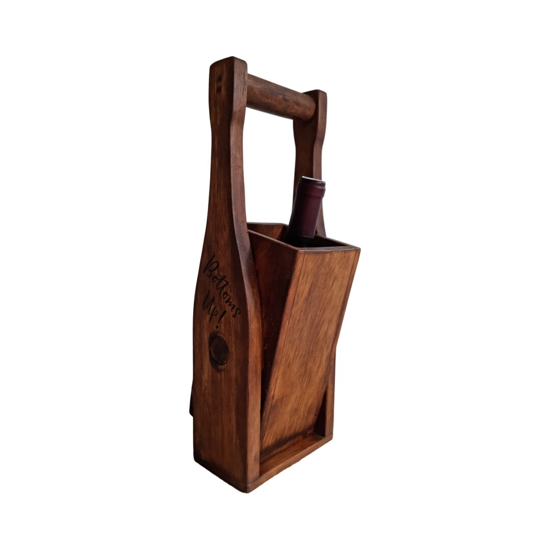 Vintage Wooden Wine Bottle Holder/carrier Etsy UK